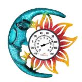 Large Number Indoor Outdoor Thermometer, Celestial Sun and Moon Decor Wall Thermometer for Patio, Outside, Inside, Home, Garden, Room, Window, Greenhouse (15)