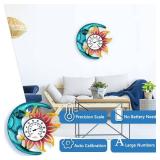Large Number Indoor Outdoor Thermometer, Celestial Sun and Moon Decor Wall Thermometer for Patio, Outside, Inside, Home, Garden, Room, Window, Greenhouse (15)