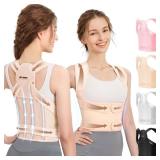 Fit Geno Back Brace Posture Corrector for Men & Women: Shoulder Straightener Adjustable Full Back Support Pain Relief - Scoliosis Hunchback Spine Corrector (Medium/Large)