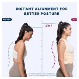 Fit Geno Back Brace Posture Corrector for Men & Women: Shoulder Straightener Adjustable Full Back Support Pain Relief - Scoliosis Hunchback Spine Corrector (Medium/Large)