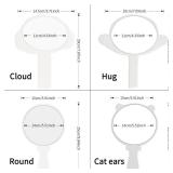 PDOZV Hand Mirror, 2 Pcs Portable Hand Mirrors with Handle, See Back of Head Haircut Personal Handheld Travel Small Ladies