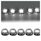 Tresound LED Cab Roof Marker Lights for 03-16 Dodge Ram 1500 2500 3500 with 5 in 1 Wire Harness (Smoked Lens with 16 White LEDs)