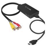 Tengchi RCA to HDMI Converter, Composite to HDMI Adapter Support 1080P PAL/NTSC Compatible with PS one, PS2, PS3, STB, Xbox, VHS, VCR, Blue-Ray DVD Players