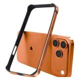 AOPNN New Aluminum Frame Metal Bumper Frame Slim Hard Case Cover for iPhone17Pro MAX, Metal Frame with Soft Inner Bumper, Raised Edge Protection (Orange, for iPhone17Pro Max)