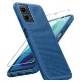 FNTCASE for Motorola Moto G-5G-2024 Case: Dual Layer Heavy Duty Cell Phone Protective Cover Shockproof Rugged with Non-Slip Textured - Military Drop Protection Bumper Tough Case (Blue)