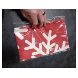 NIDITW Happy Holidays Snowflakes Falling Red Cotton Linen Throw Pillow case Cushion Cover Sofa Chair Decorative Rectangle 12x20 Inches (37)