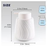 Agyiuns Foam Hand Soap Dispenser - 13.5 oz Ceramic foaming Hand soap Dispenser with Easy-to-Press Pump for Bathroom refillable Liquid Hand soap Dispenser (Foam-White)