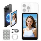 XJUGEZ Phone Vlog Selfie Monitor Screen for iPhone,Back Camera Monitor Screen with Remote Control,2500mAh Battery,Strong Magnetic Vlog Camera 4K for YouTube,Live Stream,TikTok-No Delay