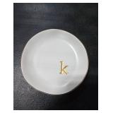 Small Dish For Jewelry Monogram K