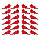 KLEWEE 24 Pcs Cardinals, Artificial Red Cardinal Birds, Clip On Christmas Red Cardinal Ornaments for Christmas Tree Decorations, Wreath, Centerpiece and Crafts - 3.5-3.9 Long
