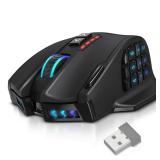 UtechSmart Venus Pro RGB Wireless MMO Gaming Mouse, 16,000 DPI Optical Sensor, 2.4 GHz Transmission Technology, Ergonomic Design, 16M Chroma RGB Lighting, 16 programmable Buttons, Up to 70 Hours