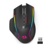 Redragon Wireless Gaming Mouse, Ergonomic Mouse 16000 DPI with Rapid Fire Key, 9 Macro Buttons, 170-Hour Durable Power Capacity and RGB Backlight Wired/Wireless Mouse for Laptop/Mac/PC