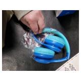 Candy Bila Kids Bluetooth 6.0 Headphones with LED Light, 85Hours Playtimes, Type-C Fast Charging, 85/94dB Volume Limited, Comfort Wireless Headphones with Built-in Mic, Wired & TF Card Mode, Blue