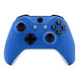 eXtremeRate Blue Soft Touch Front Housing Shell Case for Xbox One S/X Controller, Comfortable Replacement Kit Faceplate Cover for Xbox One Wireless Controller Model 1708