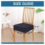 Smiry Waterproof Seat Covers for Dining Room Chairs Set of 4, Stretch Jacquard Removable Washable Chair Seat Slipcovers Protector, No Rear Covers, Dark Grey