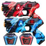 OSALON Laser Tag Guns Set of 2 with Digital LED Score Display Vests Laser Tag Inoor Outdoor Toys for Kids Ages 8 9 10 11 12+ Boys Girls Children Teens Adults Birthday Gifts Toys Christmas Blue/Red