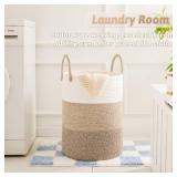 Artfeel Laundry Basket,Woven Cotton Rope Laundry Hamper,40L for Decorative Storage of Dirty Clothes,Toys and Blankets in Bathroom,Bedroom and Living Room