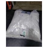 TOPGREEN Feathers Down Throw Pillow Inserts 16 x 16, Set of 2, 100% Organic Cotton Shell, Soft Decorative Square Pillows Insert for Living Room Sofa, Couch, or Bed (White)