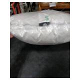 TOPGREEN Feathers Down Throw Pillow Inserts 16 x 16, Set of 2, 100% Organic Cotton Shell, Soft Decorative Square Pillows Insert for Living Room Sofa, Couch, or Bed (White)