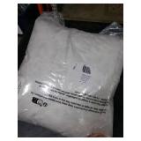 TOPGREEN Feathers Down Throw Pillow Inserts 16 x 16, Set of 2, 100% Organic Cotton Shell, Soft Decorative Square Pillows Insert for Living Room Sofa, Couch, or Bed (White)