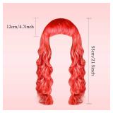 PLULON Colorful Wigs for Women, 8 Pieces Colorful Long Curly Wigs Neon Party Wigs Hair Wig Wavy Hair Wigs for Neon Bachelorette Party Accessories Halloween Costumes