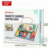 TOP BRIGHT Magnetic Color Maze Sorting Game Montessori Toys for 3+ Year Old Boys Gifts, Wooden Garbage Recycling Game Toddler Travel Toys Fine Motor Skills