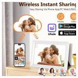 Smart White Digital Picture Frame WiFi Send Photos from Your Phone 16GB Storage 10.1inch 1280x800 IPS Touch Screen Digital Photo Frame Auto-Rotate Wall Mountable Photo Picture Frame Digital
