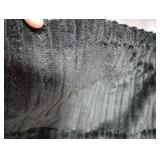 UGASA Velvet Lumbar Throw Pillow Cover, Both Sides Corduroy Striped Soft Solid Decorative Rectangular Cushion Case for Couch/Bedroom/Car, 1 Pack, 12x20 Inch, Black