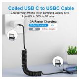 USB C to USB C Cable 6ft, 2Pack Coiled USB C Charger Cable Car, Type C Fast Charging for Cable for iPhone 17/16/15/Plus/Pro/Pro Max/MacBook Pro 2020/iPad Pro 2020/iPad Air 4/Samsung Galaxy S23