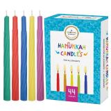 The Dreidel Company Menorah Candles Chanukah Candles 44 Colorful Hanukkah Candles for All 8 Nights of Chanukah Standard Size Fits Most Menorahs