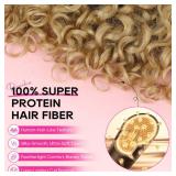 REECHO Curly Hair Extensions - 4PCS 18 GoGo Curly Clip in Hair Extensions 100% Super Protein Hairpieces with Invisible Lace Weft Silky Soft Natural Look for Women - Honey Blonde