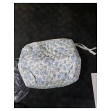 PAZIMIIK Quilted Makeup Bag Large Travel Zipper Soft Cosmetic Pouch for Women Girls Make Up,Little Flower Blue