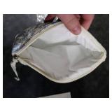 PAZIMIIK Quilted Makeup Bag Large Travel Zipper Soft Cosmetic Pouch for Women Girls Make Up,Little Flower Blue