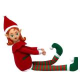 The Original Elf 12 Plush Christmas Elf Doll Poseable Shelf Sitter with Flexible Dangling Legs Perfect for Christmas Decorations, Toy Elf for Kids, Mini Elves, and Tree Topper (Girl)