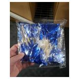 Gyufise 30Pcs Foil Firework Cupcake Toppers Happy Birthday Cake Toppers Sparkle Tinsel Flower Drink Stirrers Cocktail Food Fruit Toothpicks for Valentine