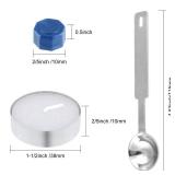 Bouiexye 500 Pcs Sky Blue Octagon Wax Seal Beads Kit with 4 Pcs Tea Candles 1 Pc Melting Spoon for DIY Crafts Letters Wedding Wine Bottle Sealing