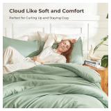 Litanika Twin/Twin XL Comforter Set Sage Green, 2 Pieces Comforter Sets Soft Down Alternative Comforter All Season Quilt Blanket (66x90In Comforter & 1 Pillowcase)