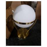 Bagood 8 Inch Mid Century Ceiling Light Modern Semi Flush Mount Ceiling Light Fixture Globe Ceiling Light Fixture with Milk Glass Shade Brass Finish for Kitchen Island Hallway Living Room (Bulb Incl.)