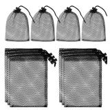 Sliverdew 10PCS Small Mesh Bags Drawstring Black Mesh Drawstring Bag Mini Nylon Net Bag with Drawstrings Small Travel Stuff Bags 6 x 4 inch