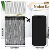 Sliverdew 10PCS Small Mesh Bags Drawstring Black Mesh Drawstring Bag Mini Nylon Net Bag with Drawstrings Small Travel Stuff Bags 6 x 4 inch