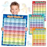 Yisong 4 Sheets Sight Words Poster Extra Large Educational Word Families Chart Posters Classroom Learning Decoration for Preschool, Classroom, Homeschool, Playroom