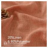 LAMIT Terracotta Linen Curtains 63 Inch for Bedroom, Light Filtering Neutral Semi Sheer Window Boho Curtains Back Tab and Rod Pocket Panels for Living Room, 2 Panels, 52 x 63 Inch
