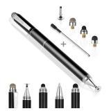 Penyeah Stylus Pen, 4 in 1 Disc Stylus Pens for Touch Screens, High Precision and Sensitivity Universal Capacitive Stylus, Stylist for Tablets,iPhone,iPad,Laptops with 4 Replacement Tips - Black
