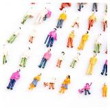 100 Pcs HO Scale Models Set, Tiny People Model People Hand Painted Figures DIY Resin Colorful Painted Mixed Seated Sitting Pose (1:100)