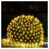 WBao Outdoor Christmas Lights, 360LED 11.5ft x 6.9ft Net Lights with 8 Modes, Timer, UL Certified, End to End Connectable, Waterproof for Lawn, Bushes, Trees Outdoor Christmas Decorations, Warm White