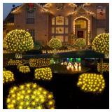 WBao Outdoor Christmas Lights, 360LED 11.5ft x 6.9ft Net Lights with 8 Modes, Timer, UL Certified, End to End Connectable, Waterproof for Lawn, Bushes, Trees Outdoor Christmas Decorations, Warm White