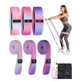 LAKXSF Fabric Booty Bands - Long & Short Resistance Bands for Women, Fitness Equipment for Butt & Legs Workout at Home Gym