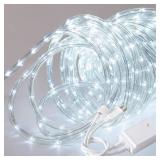CHORLED Waterproof LED Rope Lights, Connectable & Flexible with 8 Modes, Outdoor Lighting for Deck, Garden, Pool, Patio & Christmas Decor (White, 50ft)