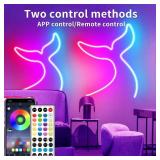 segrass 50ft RGB LED neon Rope Lights LED neon Strip Lights with Remote Control/APP Control IP65 24V Waterproof Flexible Neon LED Strip Lights,Led Lights for Bedroom Room Outdoors Decor