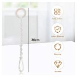 NIIIYTYB Hanging Plant Extender with Wooden Ring Connectable Durable Macrame Rope Plant Hanger Extension for Indoor Outdoor Pots Basket Holders Home Decoration Beige Handmade Woven Chain